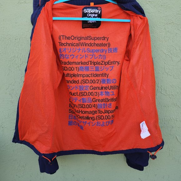 Mens Blue Superdry Technical Windhiker 3 Zipper Jacket - Picture 5 of 7